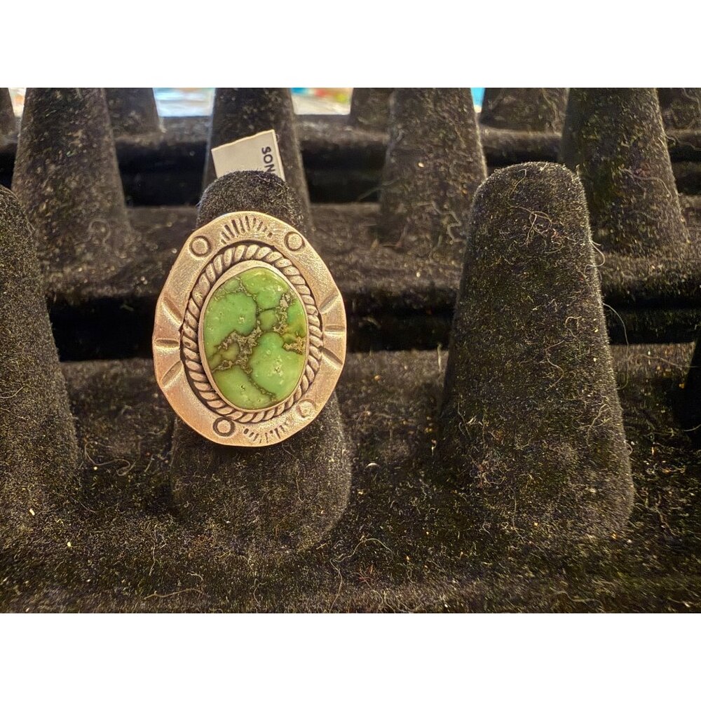 NWT Artisan Sonoran Mountain  Sterling Silver Turquoise Adjust Ring Southwest